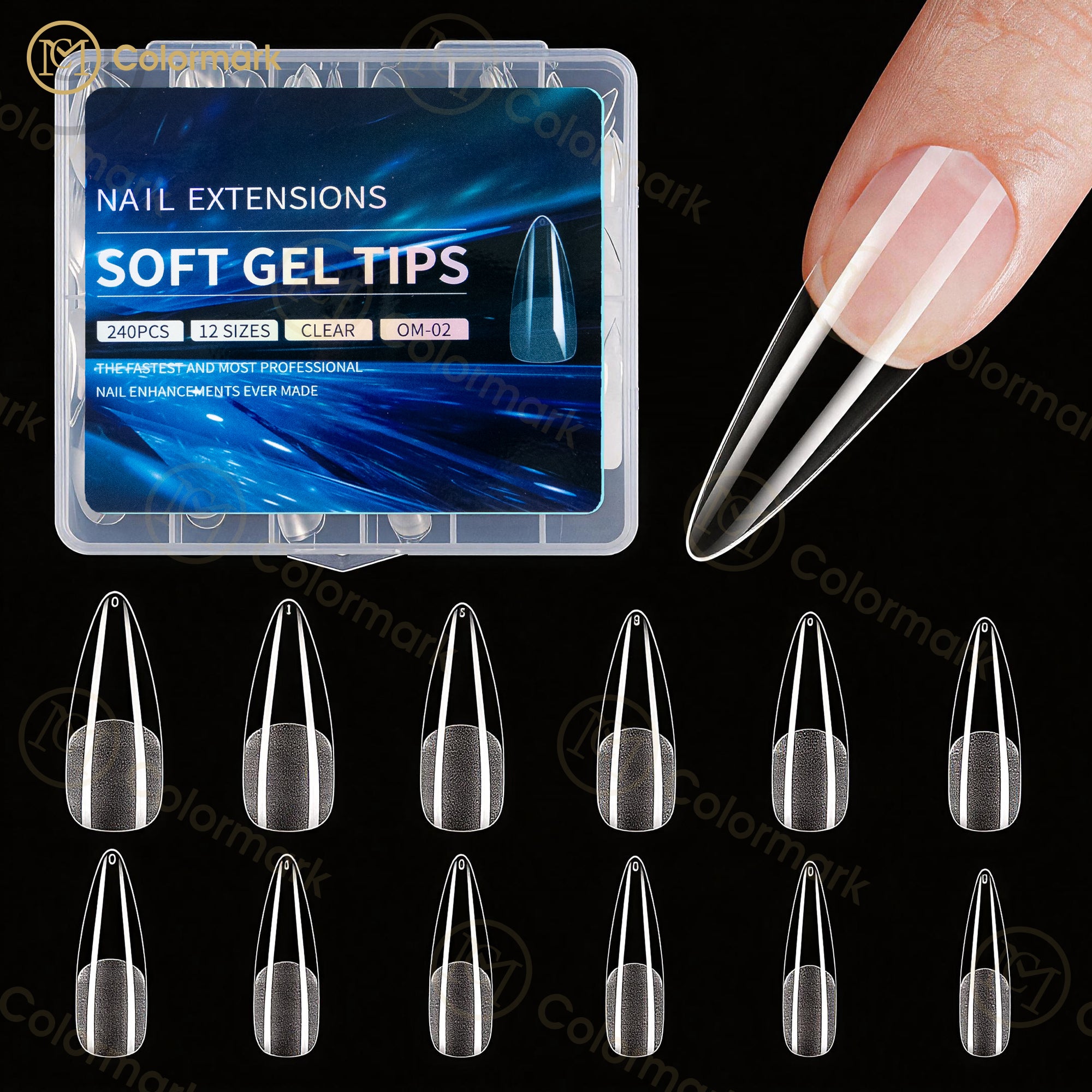 Wholesale New Style Nail Forms Mixed 12 Styles Free Paper Hand Extension Crystal Nail Tips Transparent Nail Foils 288 Pcs Box