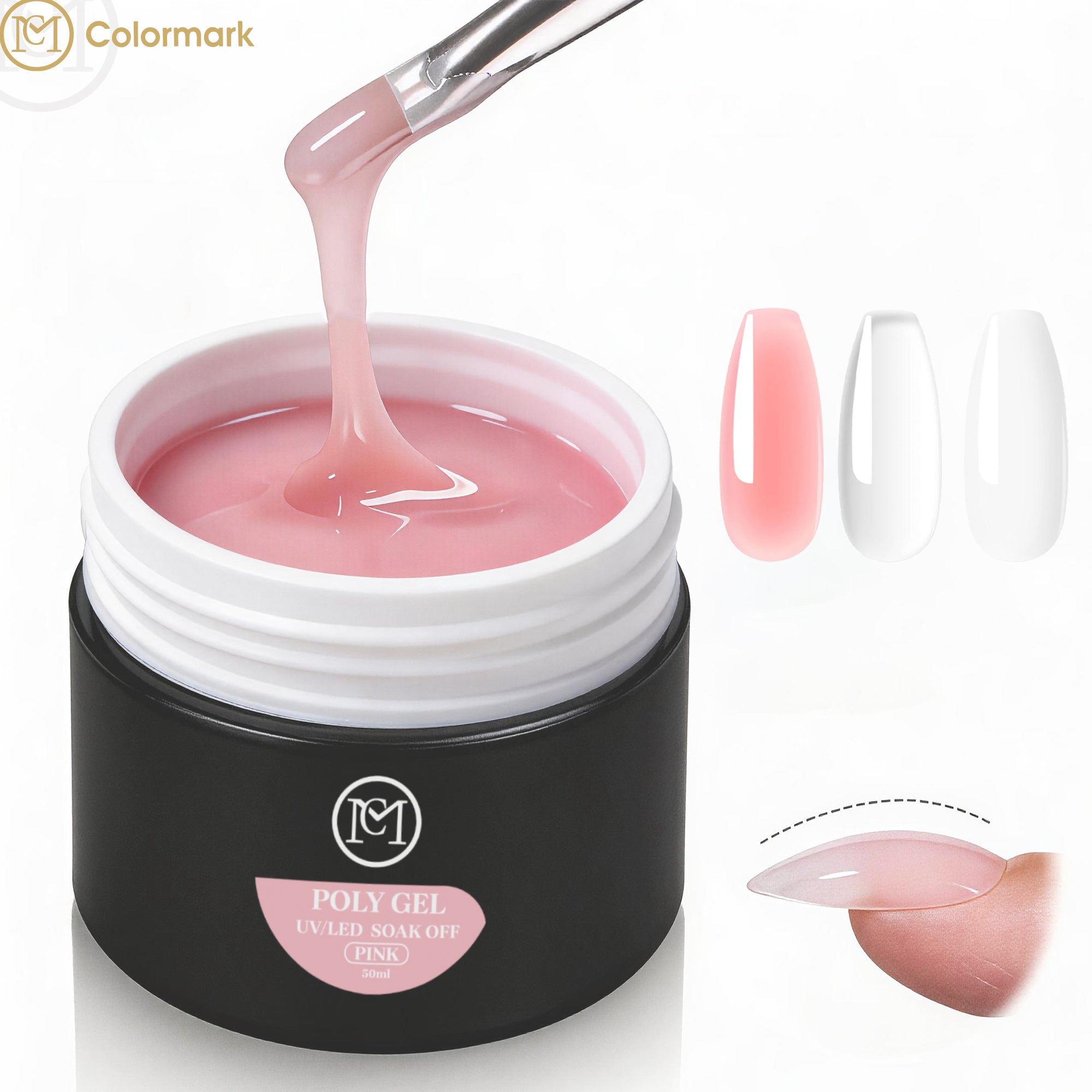 150g Large Capacity Pink White Phototherapy Extension Gel UV Solid No Paper Tray Quick Drying Sealing Layer Reinforced Poly Gel