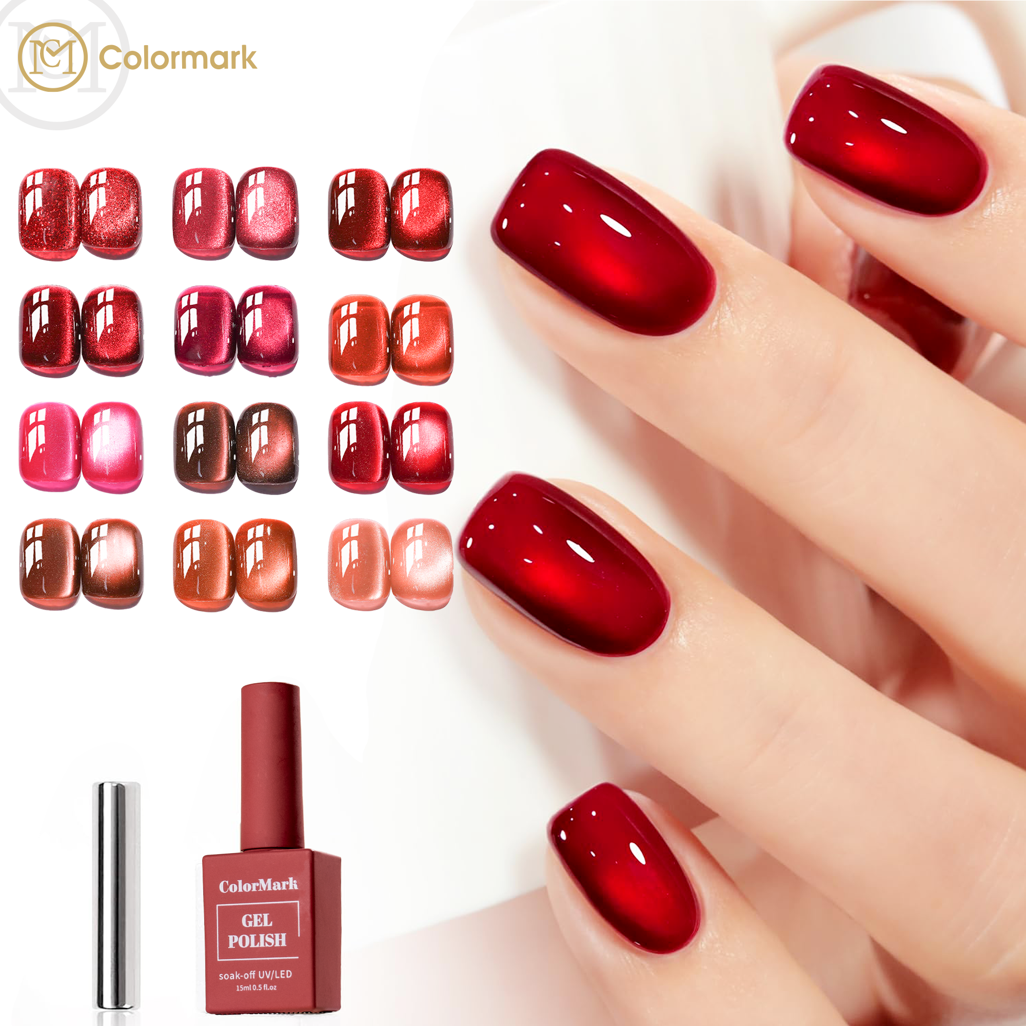 Cat Eye Designer Luxury Nail Gel Polish Magnet LED Cure Vegan Non-Toxic Hema Free Glitter UV Polish Bottle for DIY