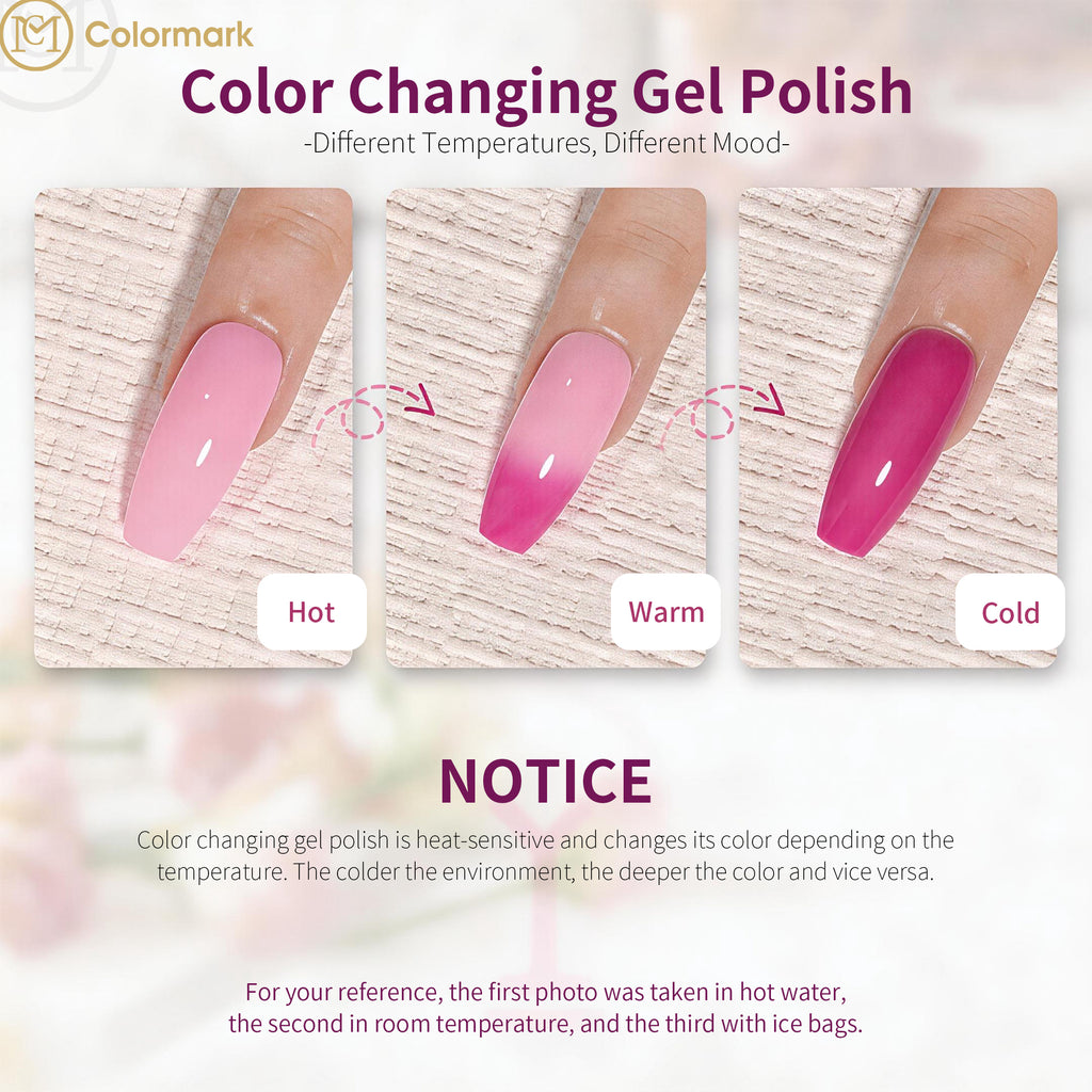 Nail Art Color Temperature Change LED Gel Polish Macaron Shimmer Mood Change Enamels Designer Bottle Non-Toxic Professional