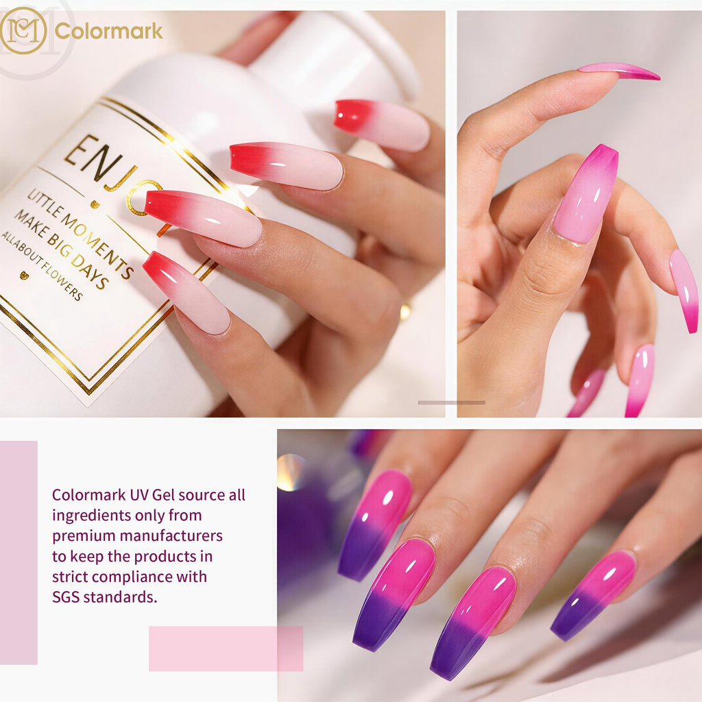 Nail Art Color Temperature Change LED Gel Polish Macaron Shimmer Mood Change Enamels Designer Bottle Non-Toxic Professional