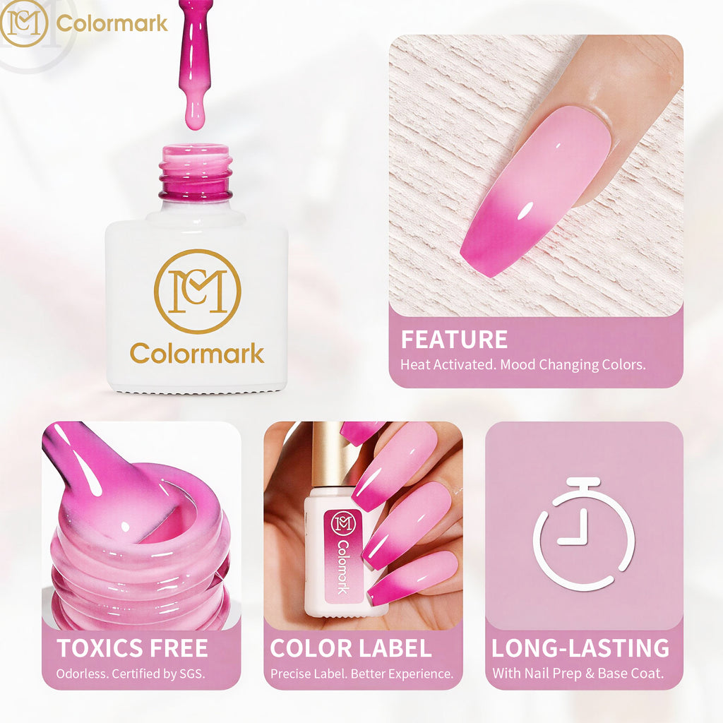 Nail Art Color Temperature Change LED Gel Polish Macaron Shimmer Mood Change Enamels Designer Bottle Non-Toxic Professional