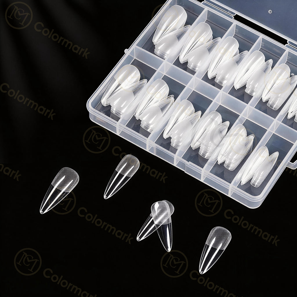 Wholesale New Style Nail Forms Mixed 12 Styles Free Paper Hand Extension Crystal Nail Tips Transparent Nail Foils 288 Pcs Box