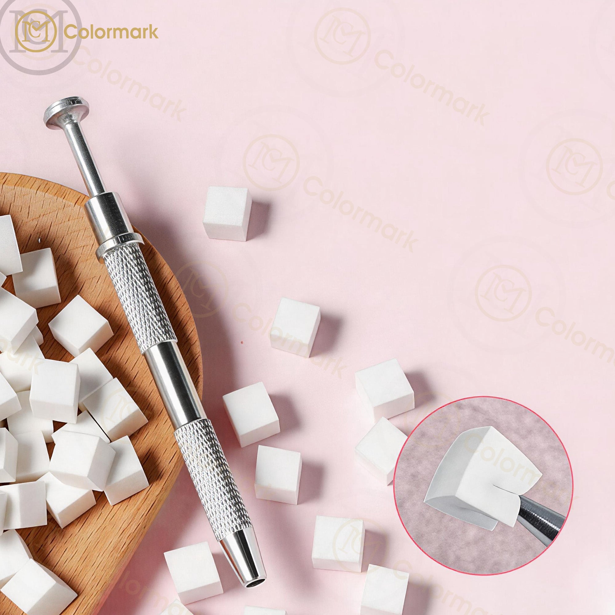 Mini Nail Art Small Square Nail Trimming Tool Set with Pat Cotton Sponge Grab Clip for Nail Art Shops