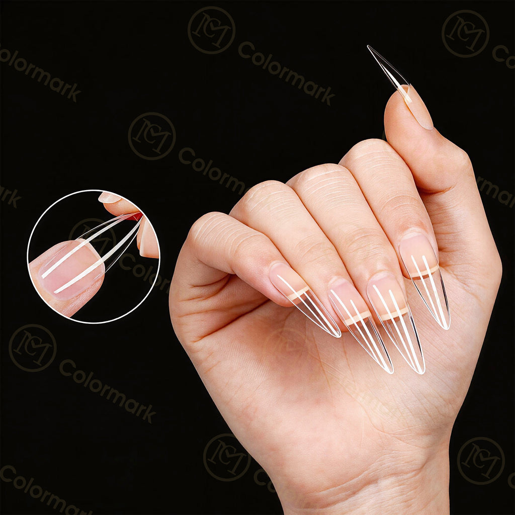 Wholesale New Style Nail Forms Mixed 12 Styles Free Paper Hand Extension Crystal Nail Tips Transparent Nail Foils 288 Pcs Box