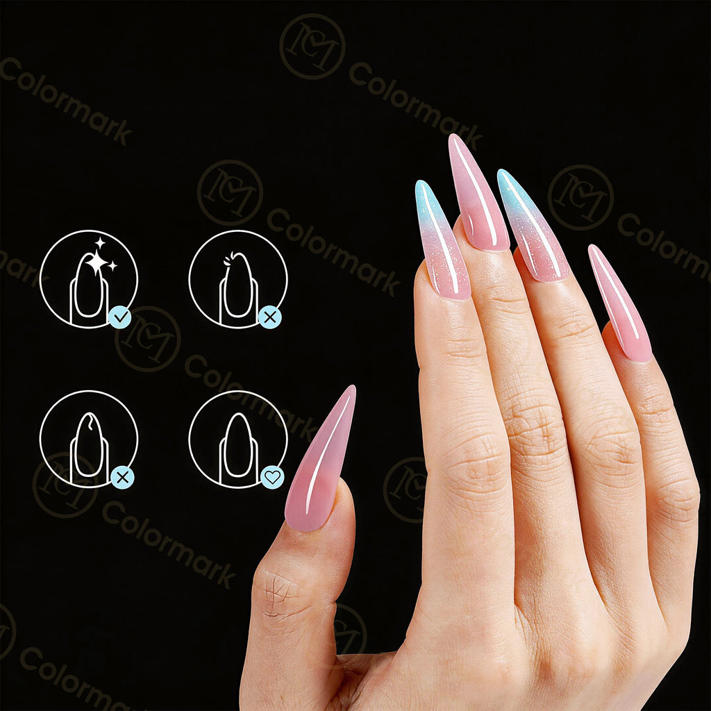 Wholesale New Style Nail Forms Mixed 12 Styles Free Paper Hand Extension Crystal Nail Tips Transparent Nail Foils 288 Pcs Box