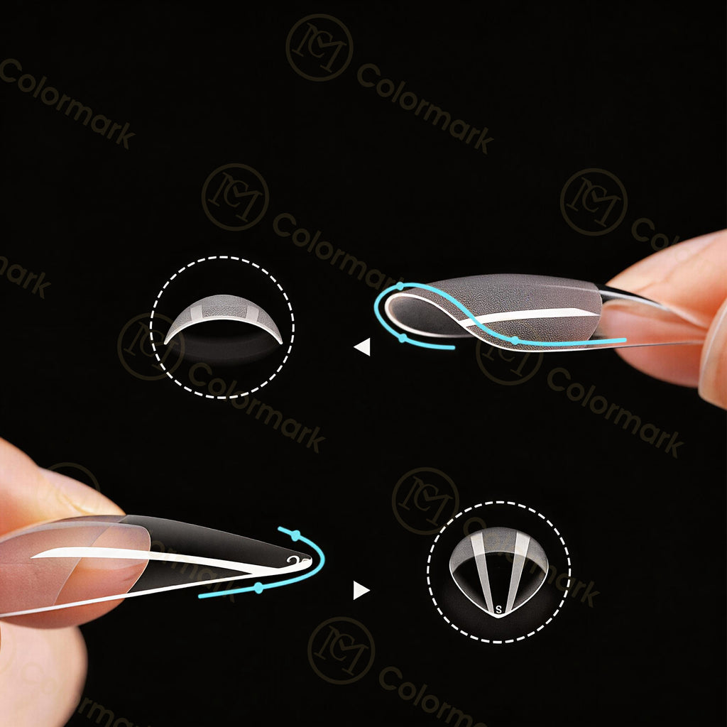Wholesale New Style Nail Forms Mixed 12 Styles Free Paper Hand Extension Crystal Nail Tips Transparent Nail Foils 288 Pcs Box