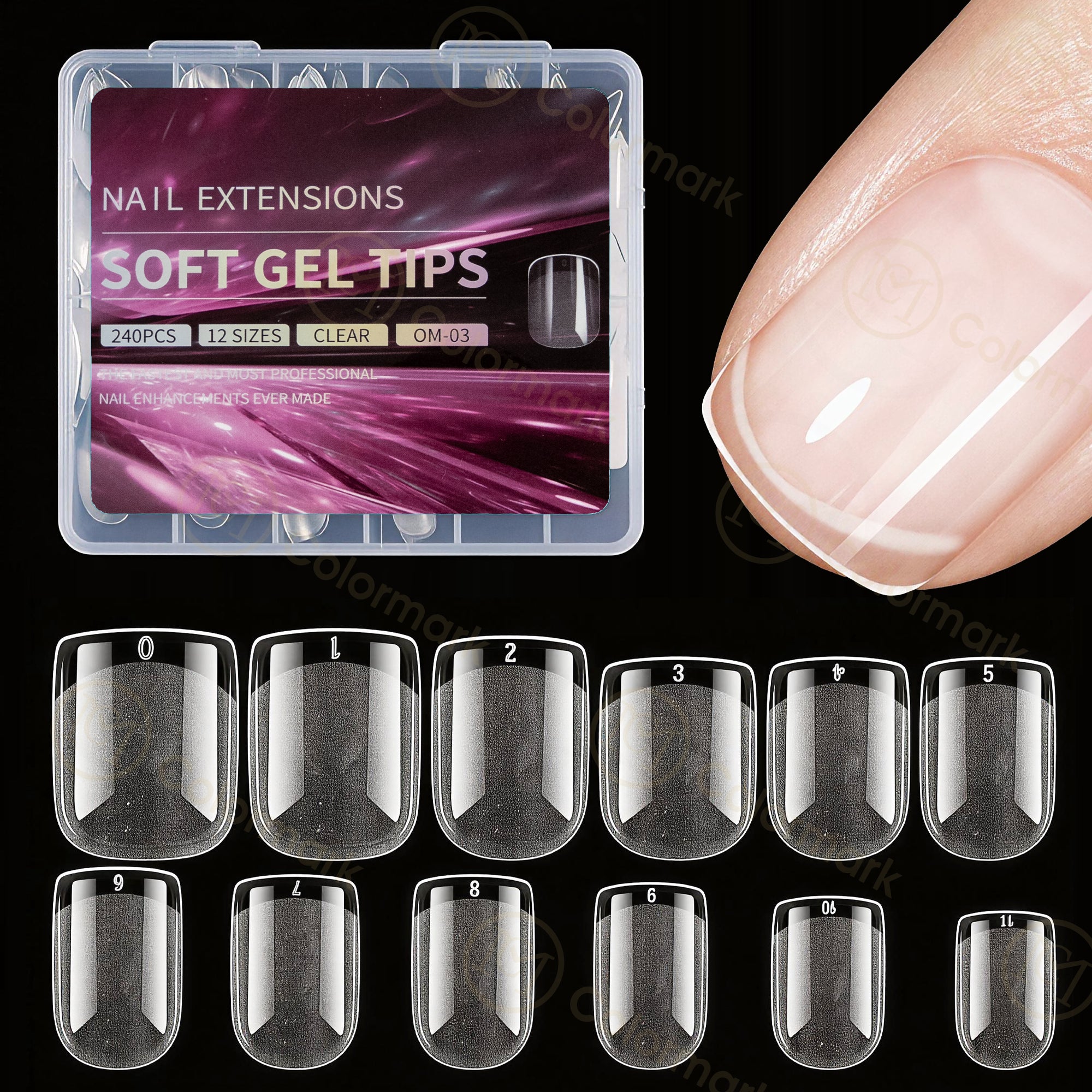 Wholesale New Style Nail Forms Mixed 12 Styles Free Paper Hand Extension Crystal Nail Tips Transparent Nail Foils 288 Pcs Box