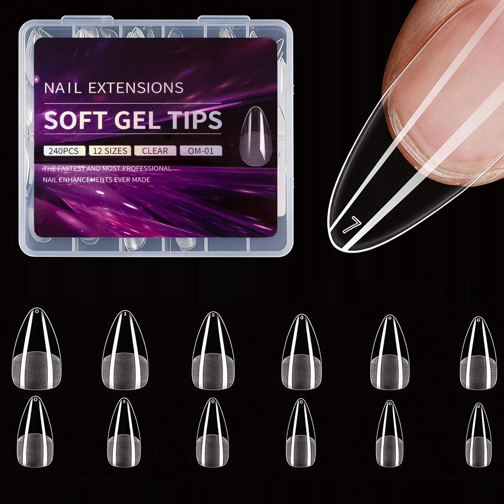 Wholesale New Style Nail Forms Mixed 12 Styles Free Paper Hand Extension Crystal Nail Tips Transparent Nail Foils 288 Pcs Box
